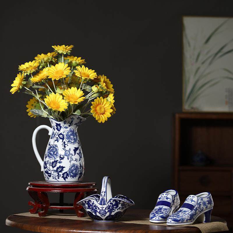 陶瓷器创意花瓶摆件中式家居青花瓷摆件客厅电视柜装摆件装饰品瓶,淘宝优惠券,粉丝福利购,淘宝优惠卷