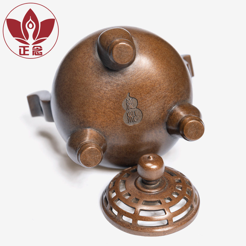 庆松堂苏工铜炉名家胡庆松制太和宝熏三足朝冠耳紫铜熏炉复古熏香,淘宝优惠券,粉丝福利购,淘宝优惠卷