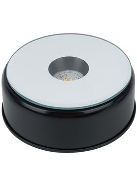 LED 静音90旋转七彩白光灯座工艺摆件发光水晶内雕底座