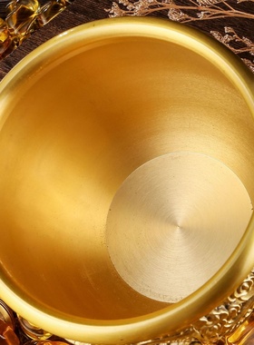 黄铜龙纹缸复古创意个性装铜钱铜缸家用客厅米缸办公室烟缸大