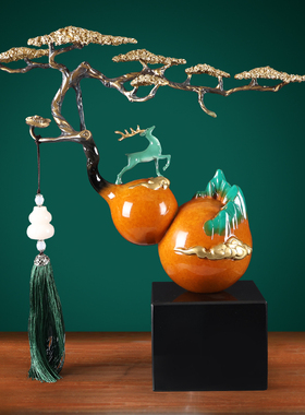 全铜新中式葫芦摆件客厅玄关