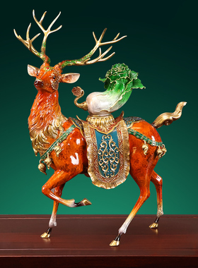 鹿鹿生财铜鹿摆件全铜梅花鹿