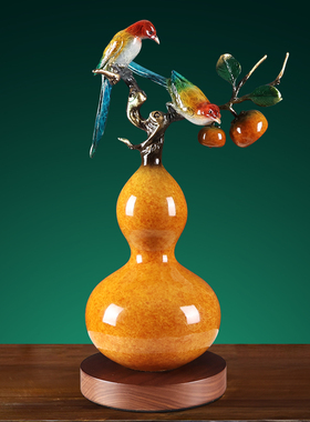 紫气东来高端黄铜招财葫芦摆件