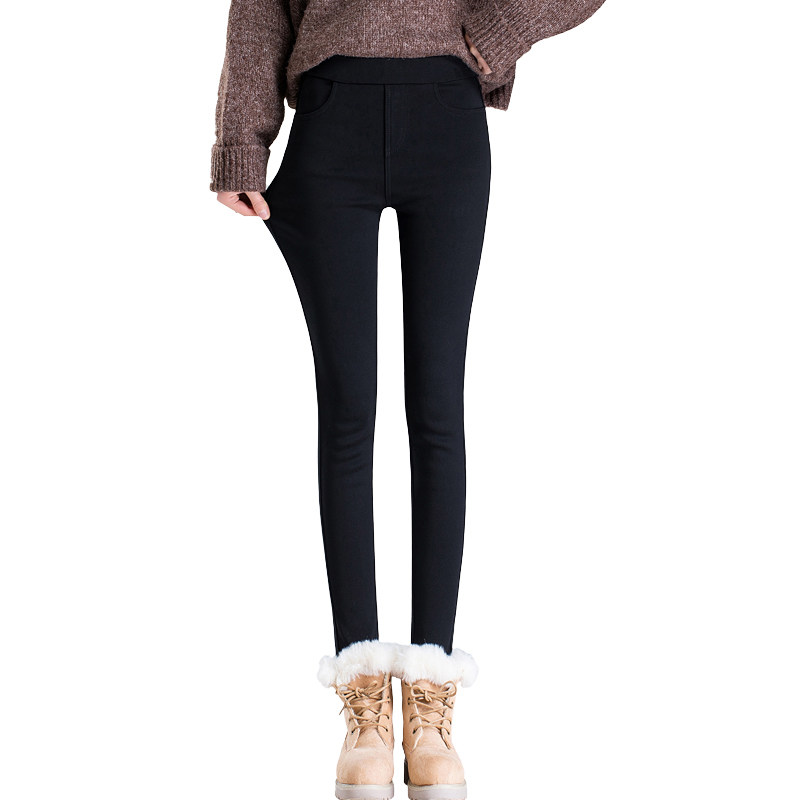 加绒加厚外穿2021新款黑色打底裤 恬芮打底裤