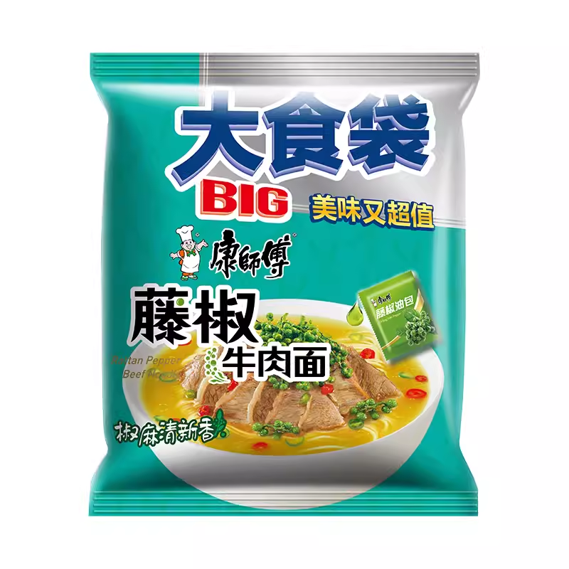 康师傅大食袋香辣红烧牛肉面多口味混搭方便面袋装泡面整箱24袋-图3