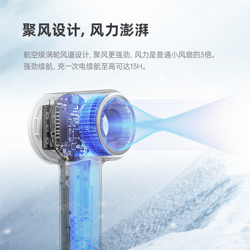 KICA涡轮扇mini手持便携式随身迷你风扇夏天户外降温神器小风炮超强风力电风扇学生宿舍办公桌面节能风扇小型 - 图1