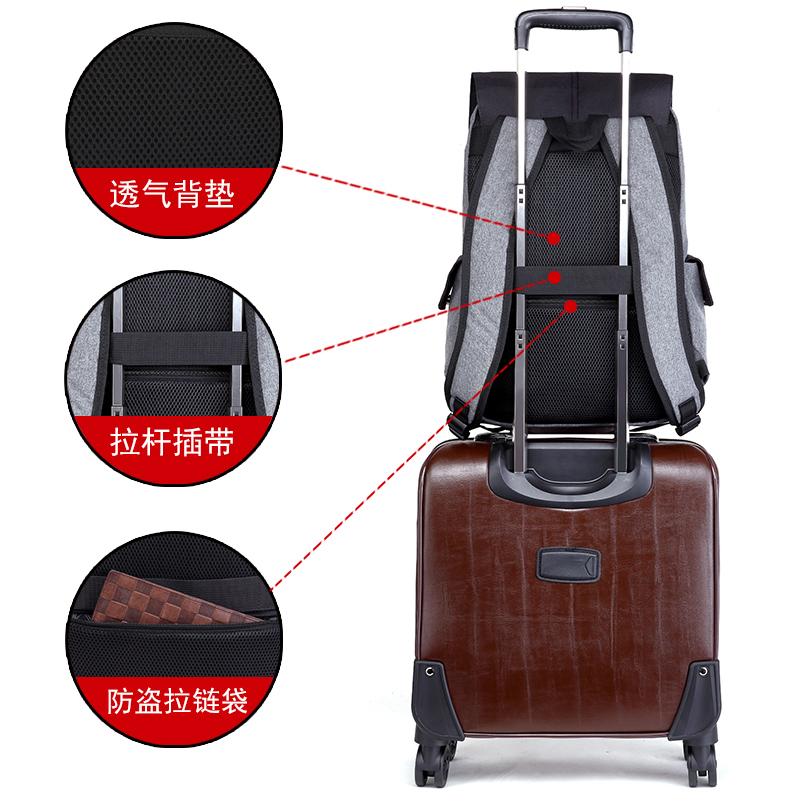 背包男韩版休闲大容量旅行包高初中学生书包女时尚潮流男士双肩包