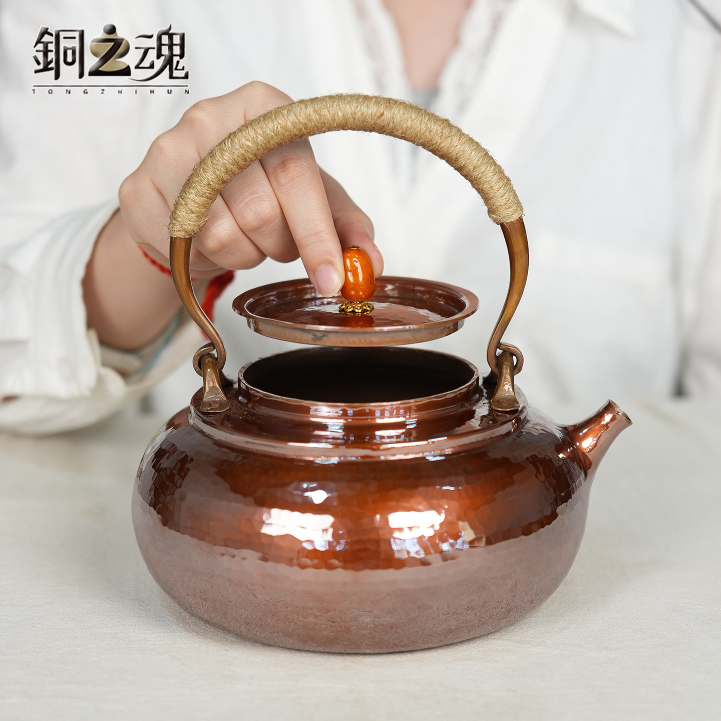 Copper kettle, pure handmade copper retro kettle, teapot, teapot, Kung Fu tea set, large capacity