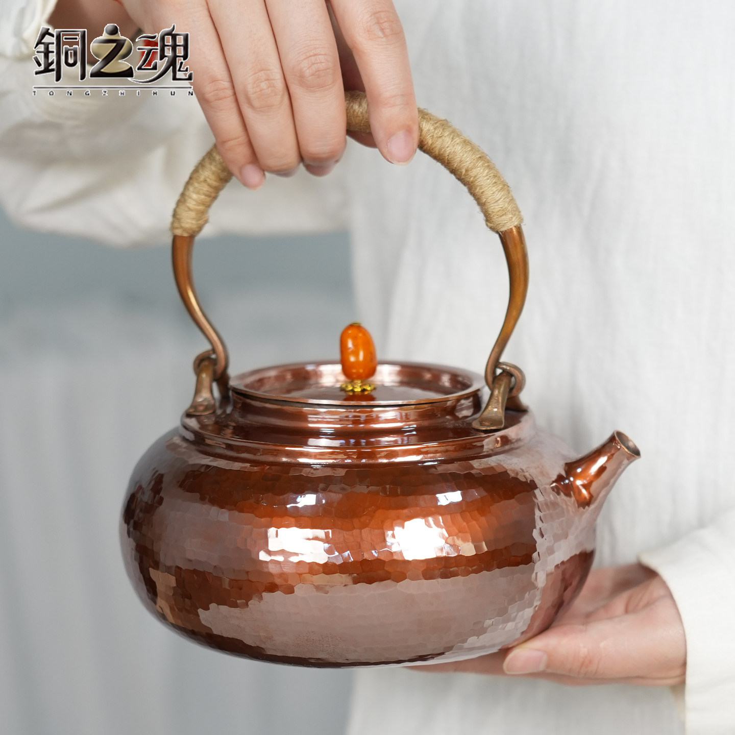 Copper kettle, pure handmade copper retro kettle, teapot, teapot, Kung Fu tea set, large capacity