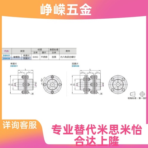 DBN56/DBN51-D82/D56/D68/D94/D104-d22/d25/e28/e22/DCEK联轴器 - 图1
