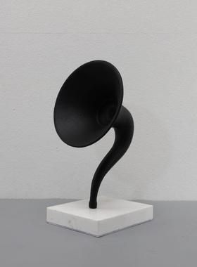 中式大新理石金属喇摆件叭样板房电视卧室0331书房客厅家柜居饰品