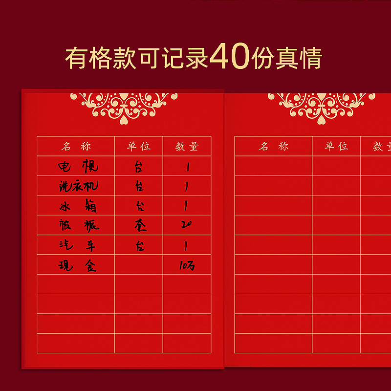 女方嫁妆彩礼单新娘娘家陪嫁物品清单结婚婚庆账本出嫁礼薄陪嫁本 - 图0