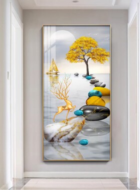 入户玄关装饰画简约轻奢过道挂画