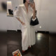 ສິບສາມ Porridge Suying Tencel micro-transparent summer slim ແຂນຍາວ waist temperament breathable ແສງສະຫວ່າງເສື້ອ dress ສໍາລັບແມ່ຍິງ