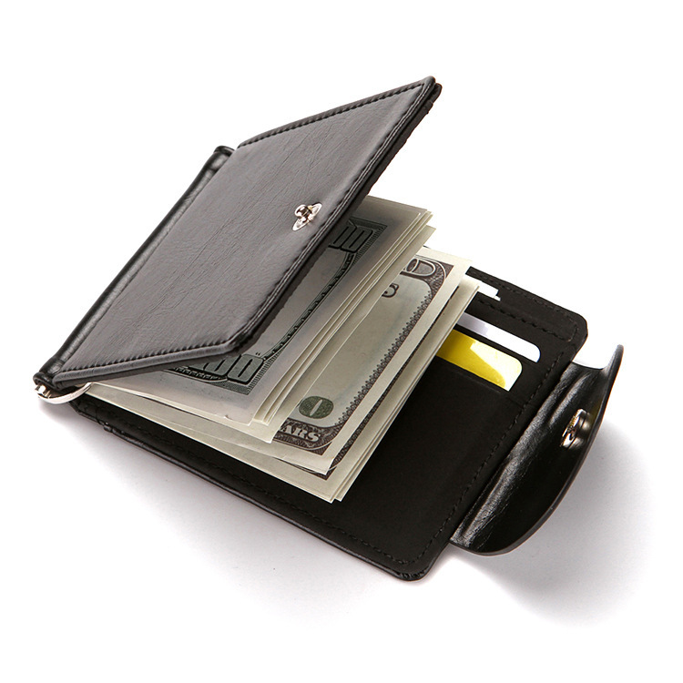 Wallet Money Clip Card Case Work I.D. Flap Buckle Beauty - 图1