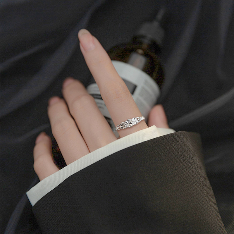 足银戒指女990纯银指环车花爱心设计个性简约通勤百搭活口银戒子,淘宝优惠券,粉丝福利购,淘宝优惠卷