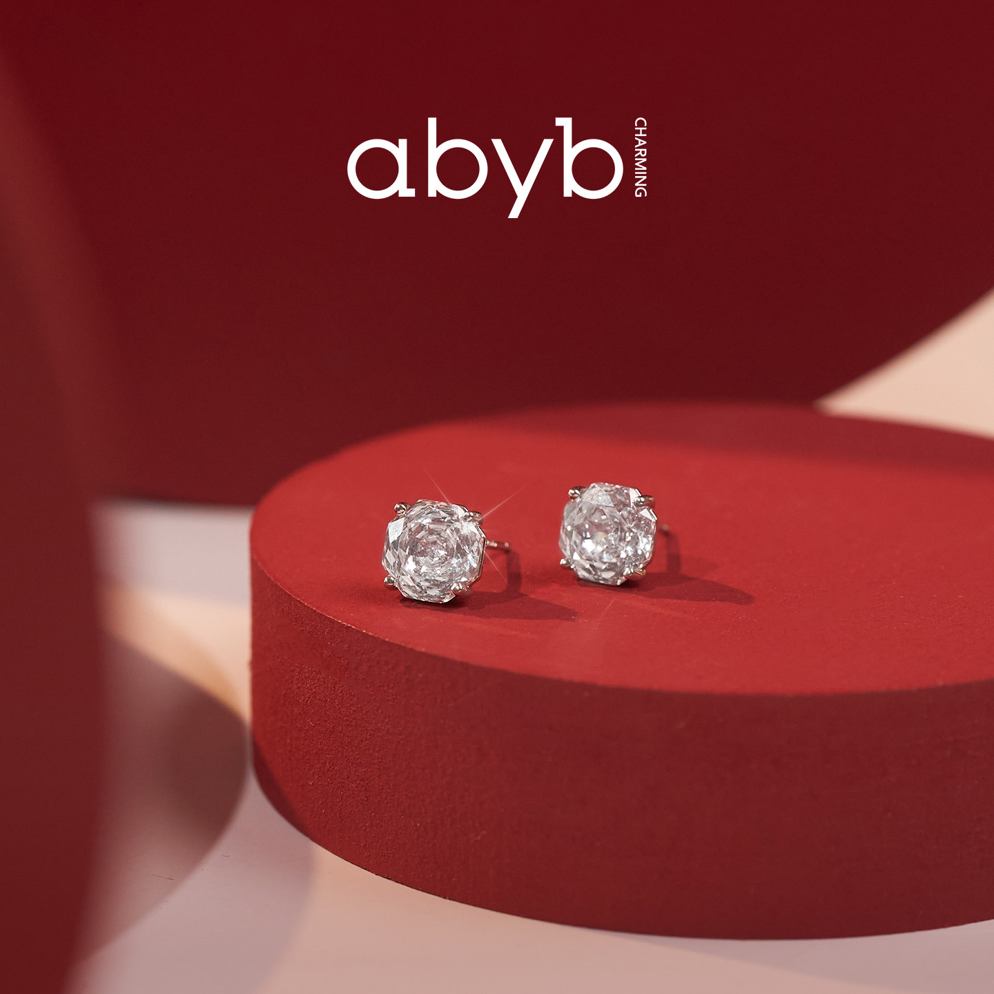 赵露思同款abyb玫瑰耳钉轻奢玫瑰切耳环锆石耳饰项链生日七夕礼物