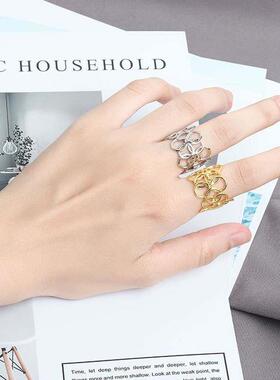 Cross-border circle ring female personality ins open exagger