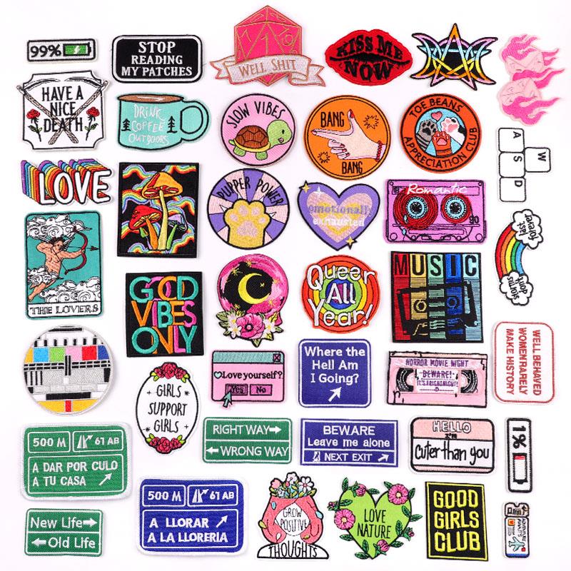 Embroidery Patch Where The Hell Am I Going Patch Letter/Cart - 图1