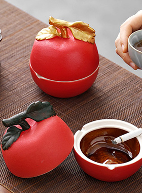 【苹果】平平安安陶瓷烟灰缸