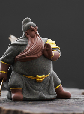 关羽陶瓷人物摆件中式关公神像