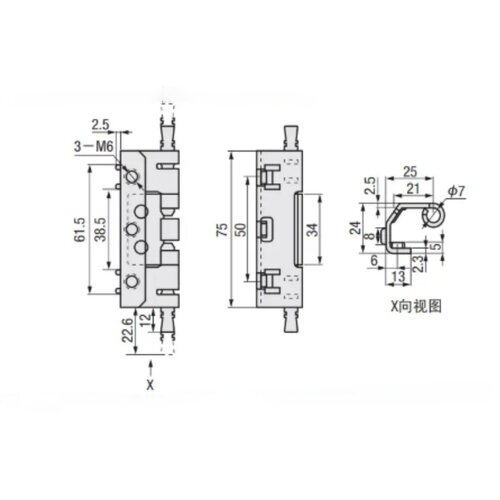 E-HCL201 E-HCL201-B 隐藏式铰链 快拆型柜门隐藏合页 高承重铰链 - 图2