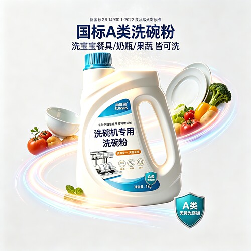 尚膳司洗碗机专用A类洗碗粉块盐清洗剂无味软水无水垢耗材亮碟剂 - 图2