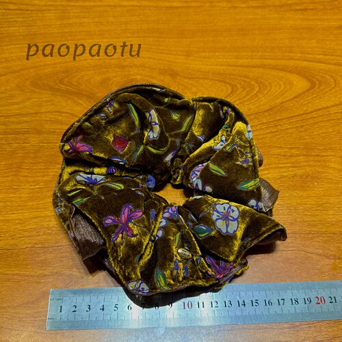 韩版丝绒款大肠圈品质花朵图案小蛮腰百搭高级感小众名族风发绳女 - 图3