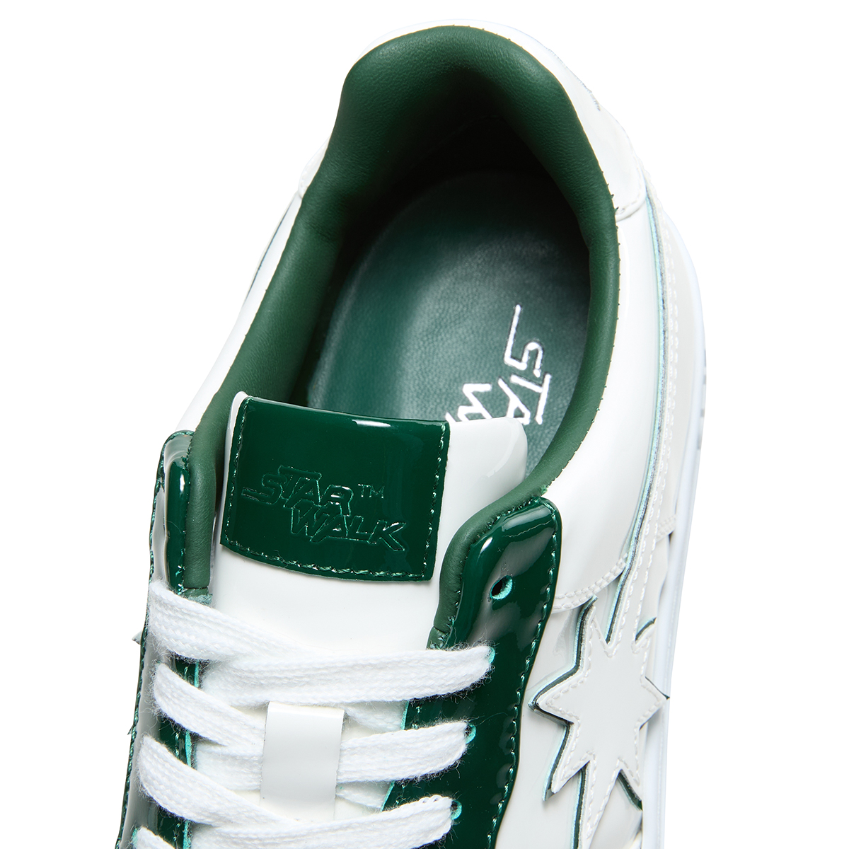 STARWALK SOLDIER PATENT WHITE/GREEN 漆皮白绿流星鞋平底潮男鞋 - 图0