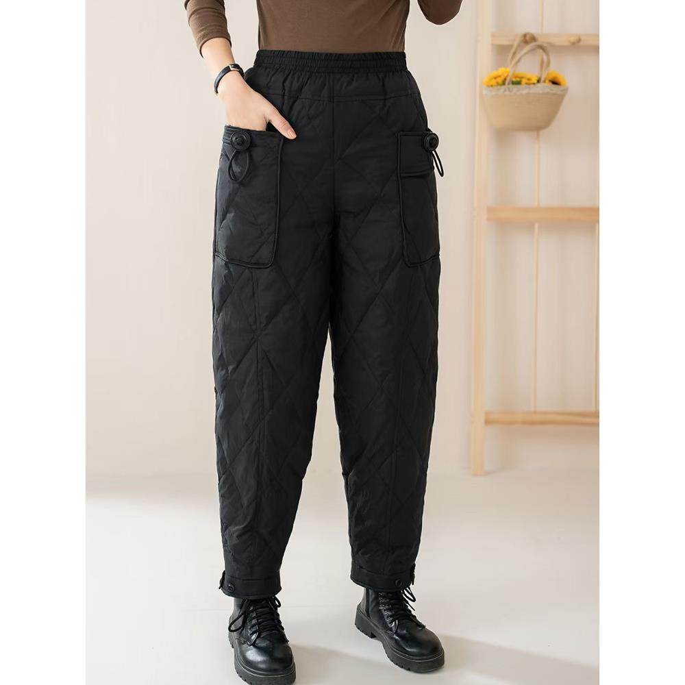 2024冬季新款羽绒裤宽松显瘦小脚裤加厚保暖哈伦裤百搭高腰长裤女,淘宝优惠券,粉丝福利购,淘宝优惠卷