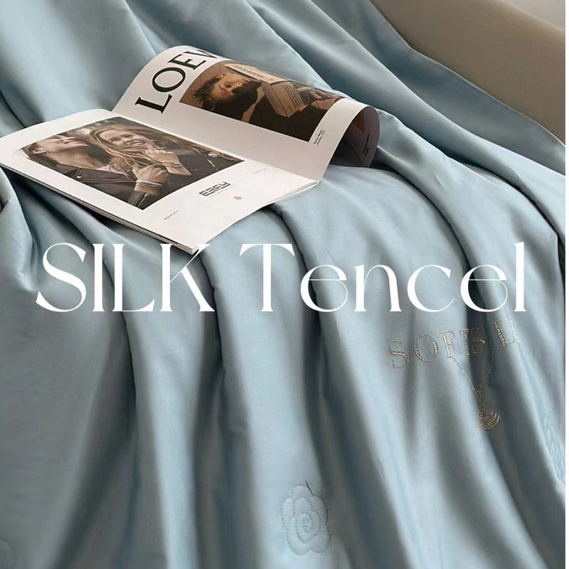 包邮 纯色莱赛尔凉感裸睡天丝蚕丝大豆纤维夏被烫钻空调被,淘宝优惠券,粉丝福利购,淘宝优惠卷