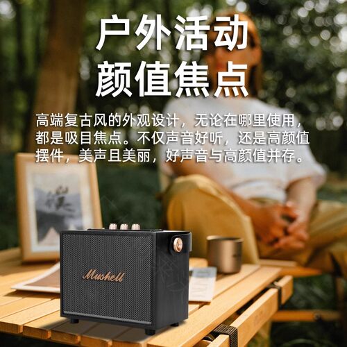 复古木质手提蓝牙音箱大音量户外广场舞音响家用重低音炮便携式 - 图1