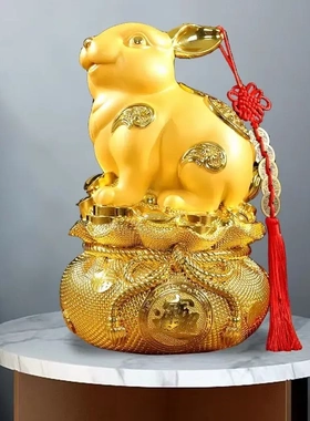 兔子摆件生肖兔存钱罐兔年客厅