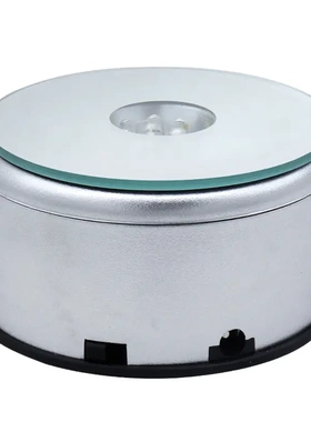 水晶LED灯座七彩旋转底座发光