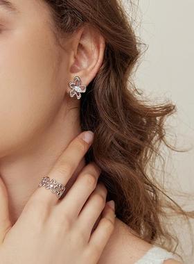 2025日韩流光波光月影单层双层戒指法式精致小众开口戒女