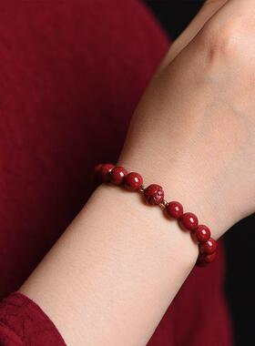 2026龙年莲花朱砂手链女中高考试研上岸礼物吉祥手串本命年