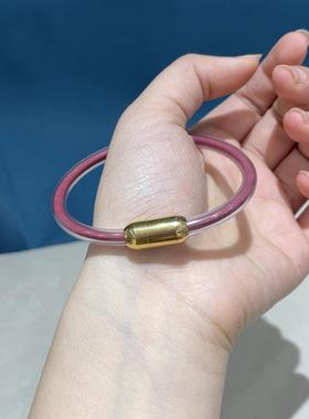 2026朱砂紫金砂粉软管手镯diy本命年亚克力男女手环手链