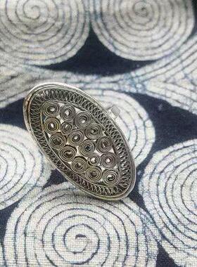 2025镂空新中式蕾丝花蝴蝶戒指女个性百搭ins潮开口指环