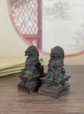 古玩杂项狮子印章古董老铜印章狮子印摆件老物件旧货老铜器收藏品