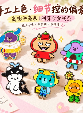 GMMTV卡通金属徽章胸针饰品