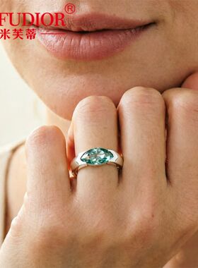莫桑D色925银包边戒指