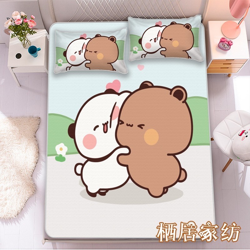 卡通一二布布凉席女孩可爱夏季冰丝席空调席子学生宿舍1.0m可机洗,淘宝优惠券,粉丝福利购,淘宝优惠卷