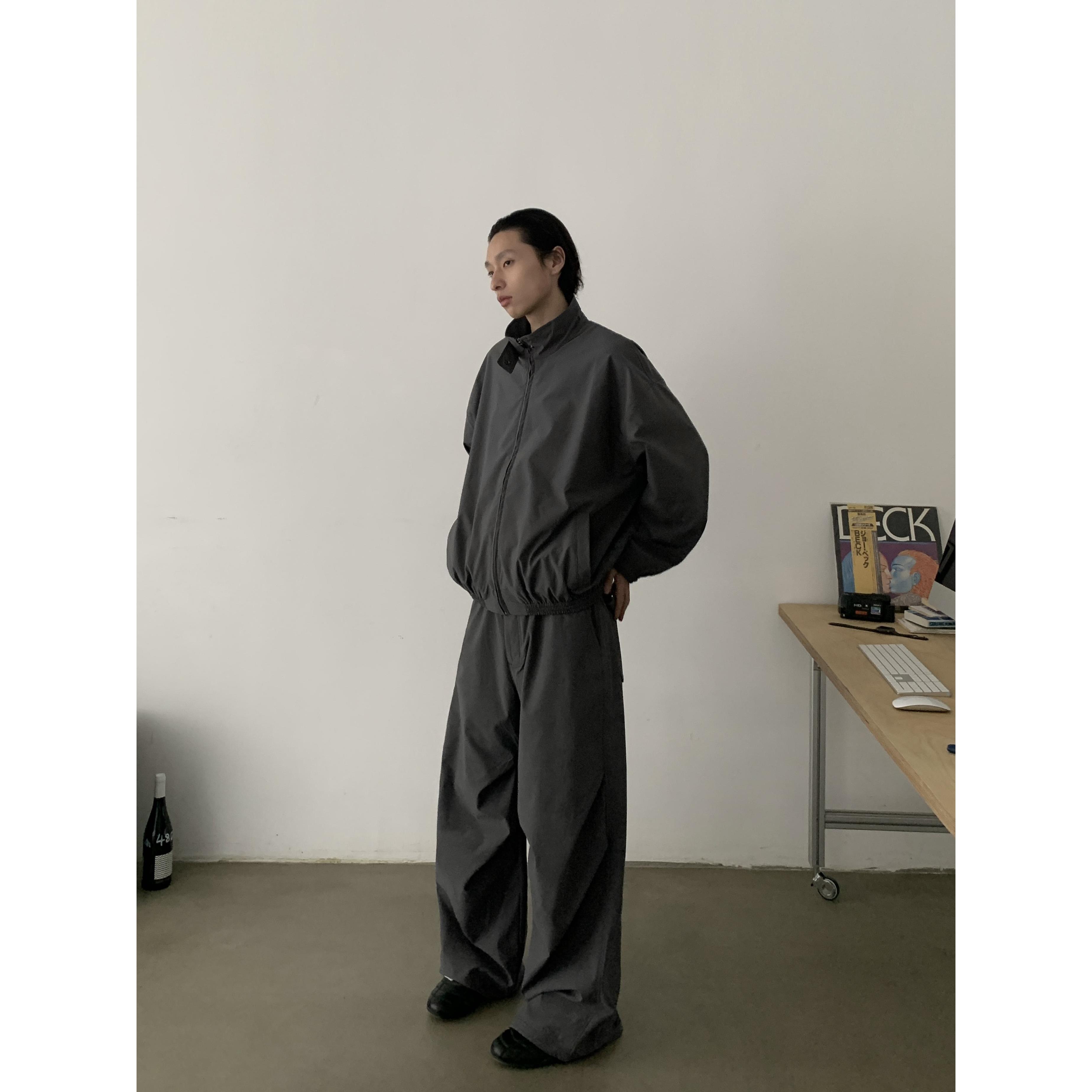 INKNOTS美式复古抗皱廓形伞兵裤男女宽松阔腿休闲机能风运动长裤 - 图3