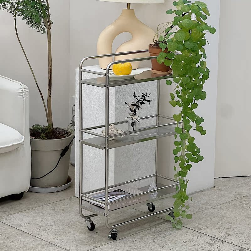 不锈钢夹缝置物架厨房冰箱窄缝隙收纳柜小推车可移动卫生间储物柜,淘宝优惠券,粉丝福利购,淘宝优惠卷