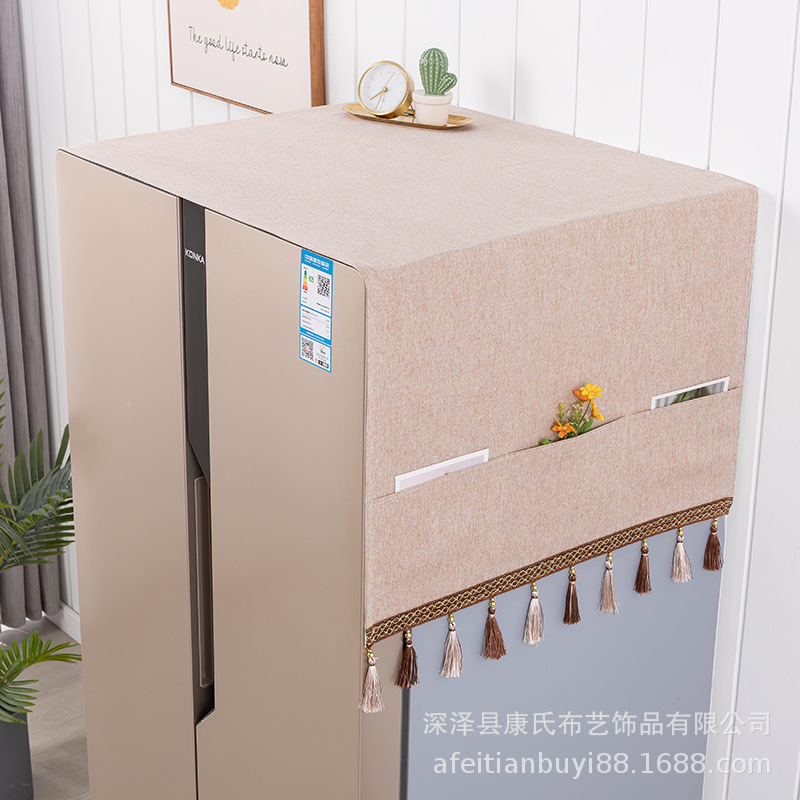 冰箱巾盖布单开门双开门家用冰箱罩时尚北欧风格冰箱顶布 - 图1