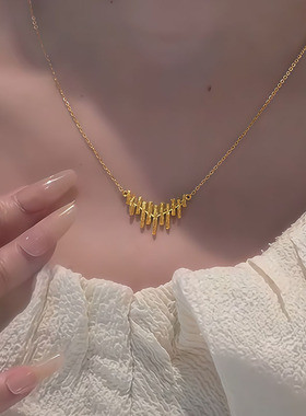 金色碎冰冰律动音符项链女