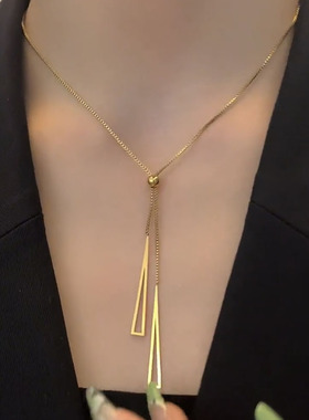 铜合金银色金属风毛衣链女