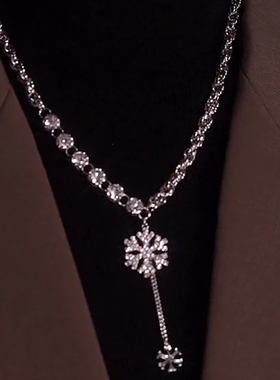 雪花小众气质潮轻奢感长款项链