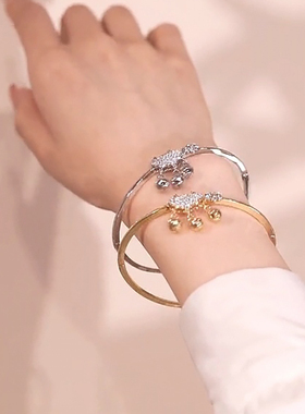 一步一想平安锁手镯2022年新款潮小众设计感古风铃铛网红爆款饰品