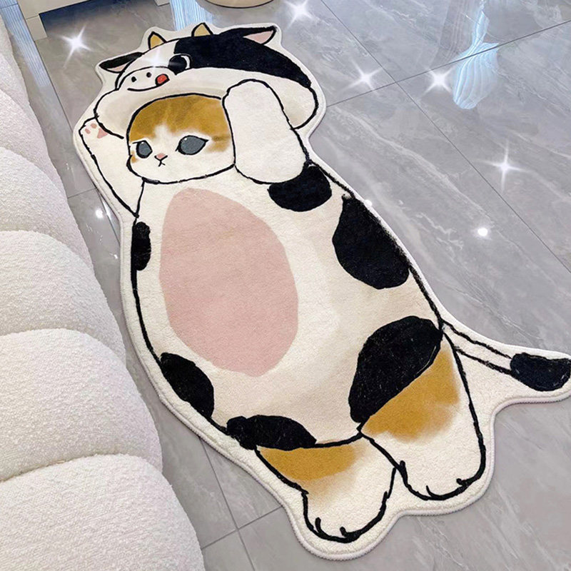 可爱卧室床边猫咪地毯家用加厚儿童房卡通地垫毛绒星黛露地毯